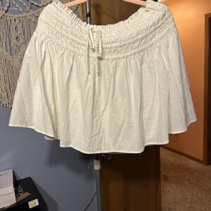 POL White Smocked Waist Skirt